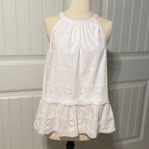 NWT Crown & Ivy White Eyelet Top (P213)